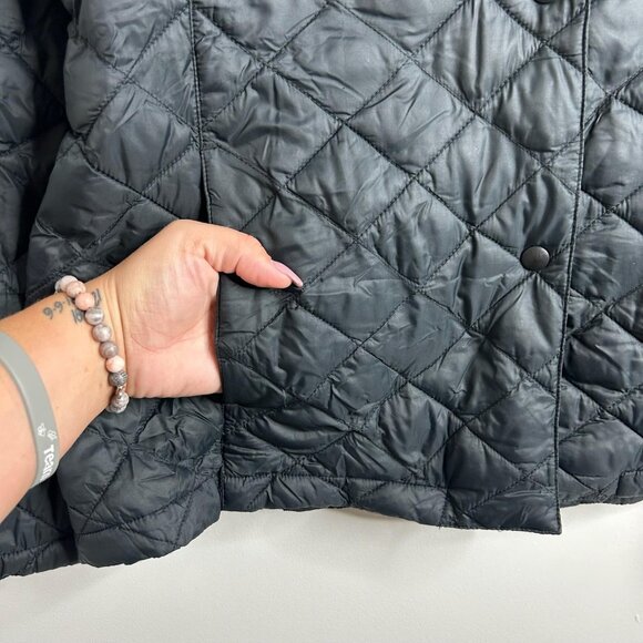 L.L.Bean Puffer Jacket Womens XL Black Quilted Snap Front Insulated Lightweight - Picture 4 of 9